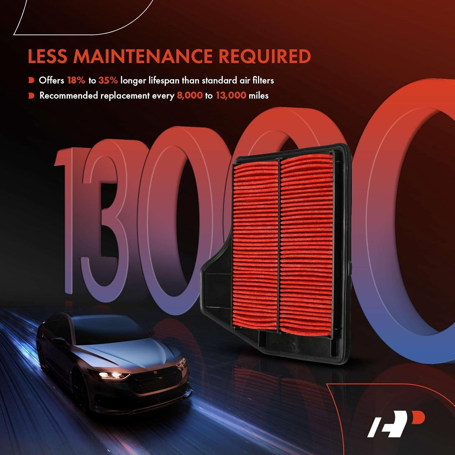 A-Premium 2-PC Pre-oiled Engine Air Filter Compatible with Nissan Altima 2013-2018 2.5L, Replace# SPA2478, 165463TA0A