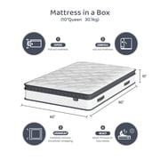 Blinddarm Queen Mattress, 10 inch Hybrid Memory Foam Mattress in a Box, Individual Pocket Spring, Medium Firm, CertiPUR-US