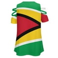 thumbnail image 5 of Flag of Guyana.National Flag of Guyana Womens Summer V Neck Zipper Top Short Sleeve T Shirt Off Shoulder Top Casual Classy Loose Shirts, 5 of 7