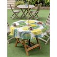thumbnail image 4 of Outdoor Tablecloth with Umbrella Hole for Patio/Picnic/Party/Camping, Summer Lemon Waterproof Table Cloth Round Cover Washable, Green Tropical Botanical Palm Leaves (Dia 54"), 4 of 8
