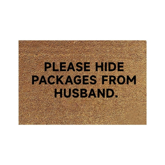 TechWave PLEASE HIDE PACKAGES FROM HUSBAND Floor Mat Funny Door Front Floor Mat Decorations Cute Door Decorations Bathroom Novelty Floor Mat Big Heated Blanket Fall Throw Blanket Soft Blanket Material