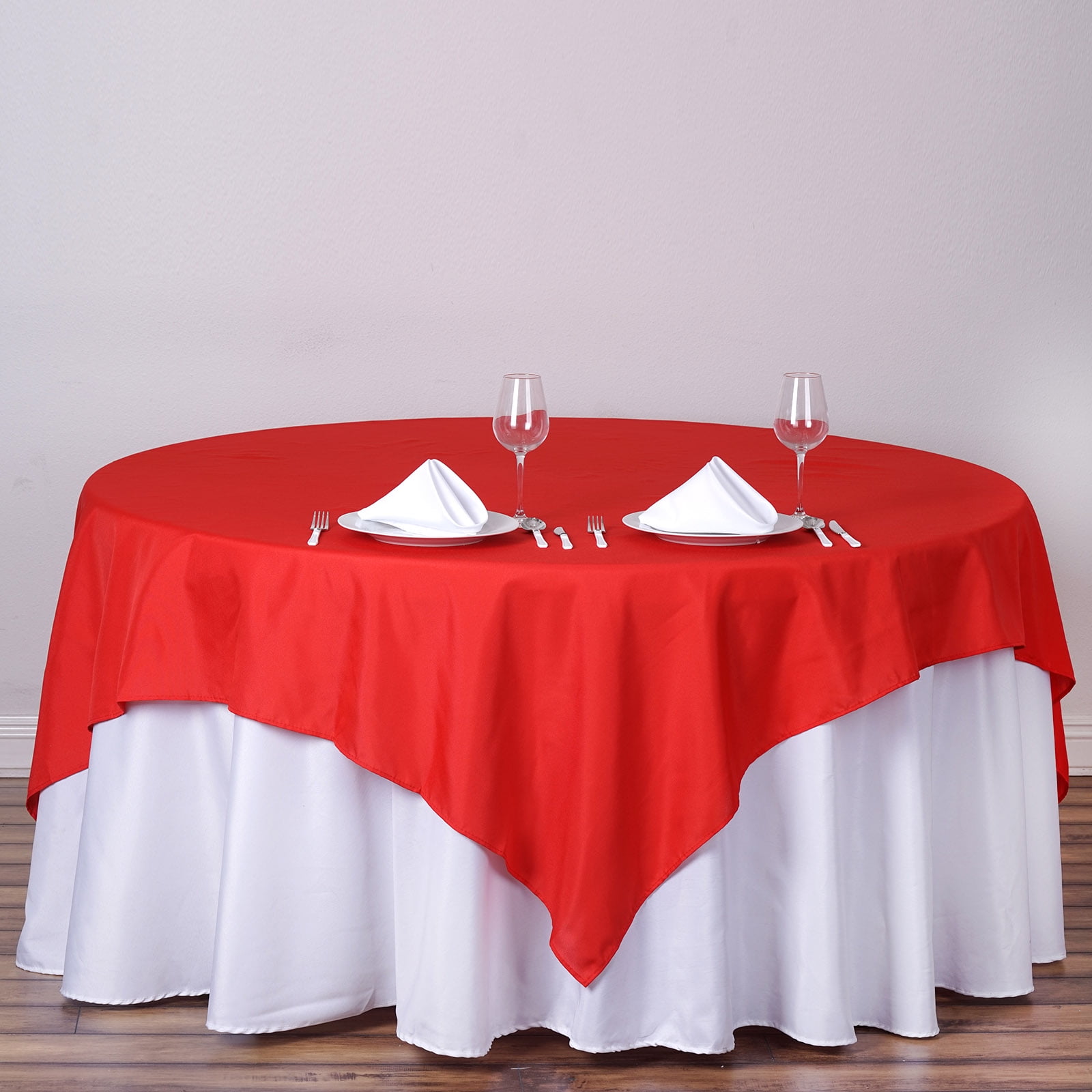 BalsaCircle 70 X 70 Square Polyester Tablecloth Table Covers For