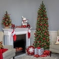 thumbnail image 6 of National Tree Company 7.5 ft. Pre-Lit Feel Real® Artificial Pencil Slim  Downswept Douglas® Fir Christmas Tree, Green, Dual Color® LED Lights, Includes PowerConnect System and Stand, 6 of 8