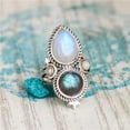 thumbnail image 5 of K-KED Boho Vintage Women 925 Silver Cubic Zircon Rings Wedding Ring Delicate Jewelry Size 6-10-10-Style 3, 5 of 6