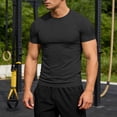 thumbnail image 3 of Ceisia Men's Big & Tall Compression Short Sleeve T Shirt Quick Dry Breathable Athletic Workout Gym Top Black XXXXL Gifts for Father, 3 of 5