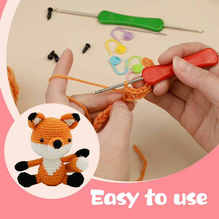  Crochet Kit for Beginners, 8Pcs Crochet Animal Kit, Beginner  Crochet Kit for Adults and Kids, Complete DIY Crochet Starter Kit with  Step-by-Step Video Instruction Hook,Easy Knitting Kit for Girls Gift