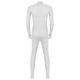thumbnail image 5 of YONGHS Mens Spandex Open Face Zentai Suit Costume Back Zipper Unitard Full Cover Jumpsuit Bodysuit White 180, 5 of 7