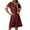 Burgundy, variant on Xfvqtps Womens Nurse Dress with Pockets Button Short Sleeve Splicing Lapel Caregiver Work Dress Black