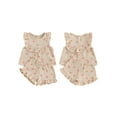 thumbnail image 2 of Loicainy Baby Toddler Kids Girls Shorts Set, 3 6 12 18 24 Months 2T 3T 4T Floral Sleeveless Crew Neck Tank Tops and Shorts Summer 2-piece Outfit, 2 of 9