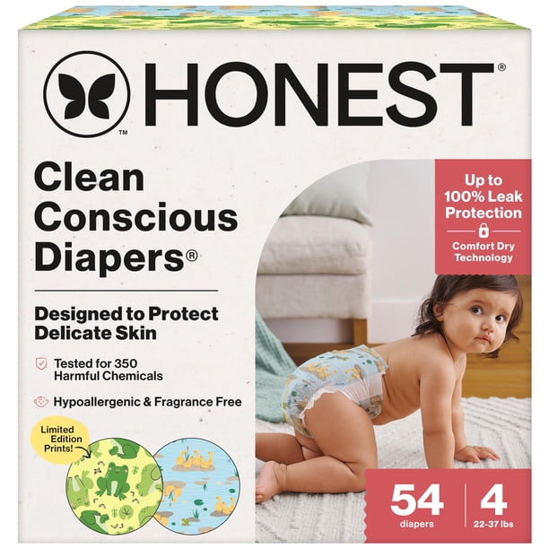 Pañales The Honest Company Talla 4 Paquete de 54 Unidades Hipoalergénicos