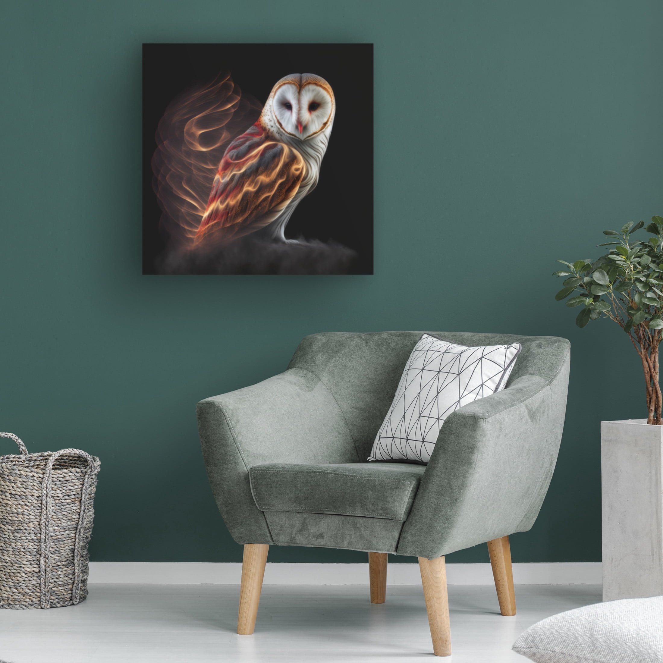 Canvas Wall Art - The Golden Valley 'Bubo' Wall Art for Living Room, Bedroom, or Office Décor by Trademark Fine Art - 14 x 14 Inches