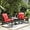 Red, variant on Greesum 3 Pieces Rocking Wicker Bistro Set, Patio Outdoor Furniture Conversation Sets with Porch Chairs and Glass Coffee Table, Red