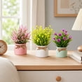 thumbnail image 4 of Bcylexb 6 Pack Artificial Potted Plants, Lifelike Faux Small Flower Arrangements with Green Leaves in Pots Fake Flowers for Desk Shelf Office Home Indoor Decor, 4 of 6