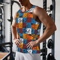 thumbnail image 5 of Salouo colorful plaid Dinosaur for Men's Tank Tops,Sleeveless Muscle Shirts for Men Quick Dry Workout Tank Top Gym Muscle Tee Fitness Bodybuilding Sleeveless T Shirt-Medium, 5 of 7