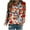 Orange, variant on WXLWZYWL Trendy Sweatshirts For Women 2023 Women Classic And Winter Floral Print Crewneck Long Sleeve Loose Sweatshirt Tops
