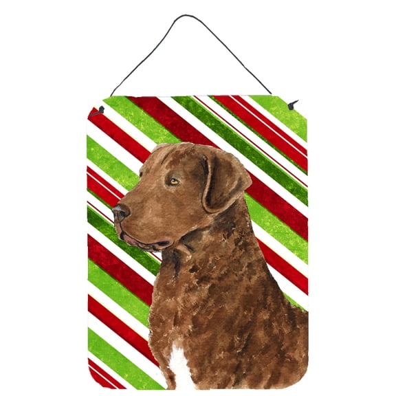 Chesapeake Bay Retriever Candy Cane Holiday Christmas Wall or Door Hanging Prints