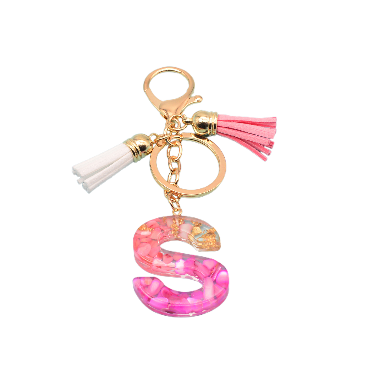 Amamia Translucent Key Chain Translucent Alphabet Pendant Shell Decor