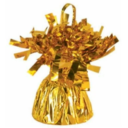Metallic Balloon Weights - Metallic Wrapped Balloon Weights - Gold- Pack of 12