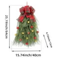 thumbnail image 3 of Dongrere Christmas Teardrop Swag Upside Down Christmas Tree Wreath Hanging Decor for Indoor Wall or Front Door, Door & Window Decoration, 3 of 6