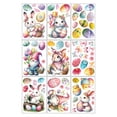 thumbnail image 2 of Pegatinas de pared con diseño de huevos de conejo de Pascua, para ventana de cristal, bonitas pegatinas anticolisión para puerta de cristal, para ventana y pared, 2 of 9