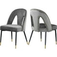 thumbnail image 1 of Meridian Furniture Akoya Velvet Dining Chair, Gray (Set of 2), 1 of 6