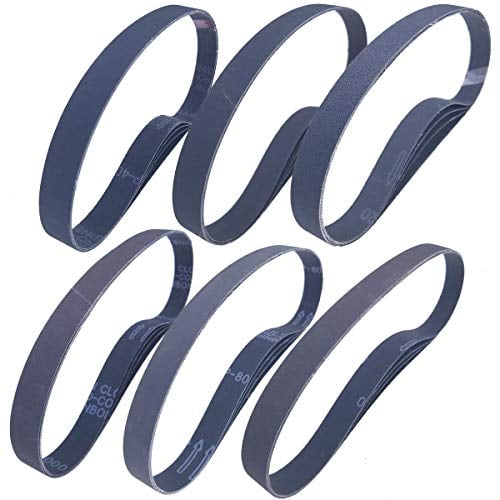 4 X 36 Inch Silicon Carbide Sanding Belts 600 800 6 Pack Extra 1000 Grits 