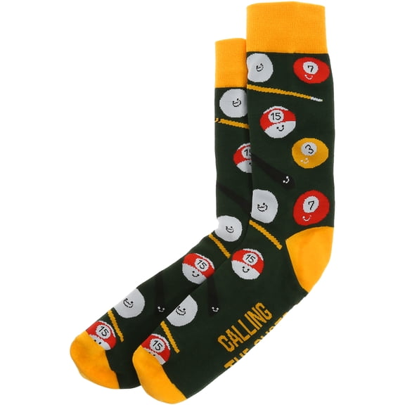 Collections Etc Unisex Billiards Calling the Shots Novelty Crew Socks