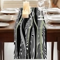 thumbnail image 3 of Table Runners 90 Inches Long Dress Scarves, Sage Green Black Stripes Farmhouse Coffee/Dining/Kitchen Table Runner for Living Room, Grey Abstract Gradient Striped 13x90 Inch, 3 of 9
