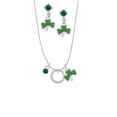 thumbnail image 2 of Delight Jewelry Silvertone Believe in Yourself Infinity Ring Green Shamrock Necklace and Clover Earrings Jewelry Set, 2 of 5