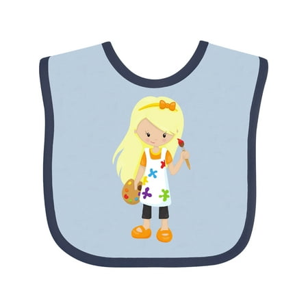 

Inktastic Painter Paint Artist Cute Girl Blonde Hair Gift Baby Girl Bib