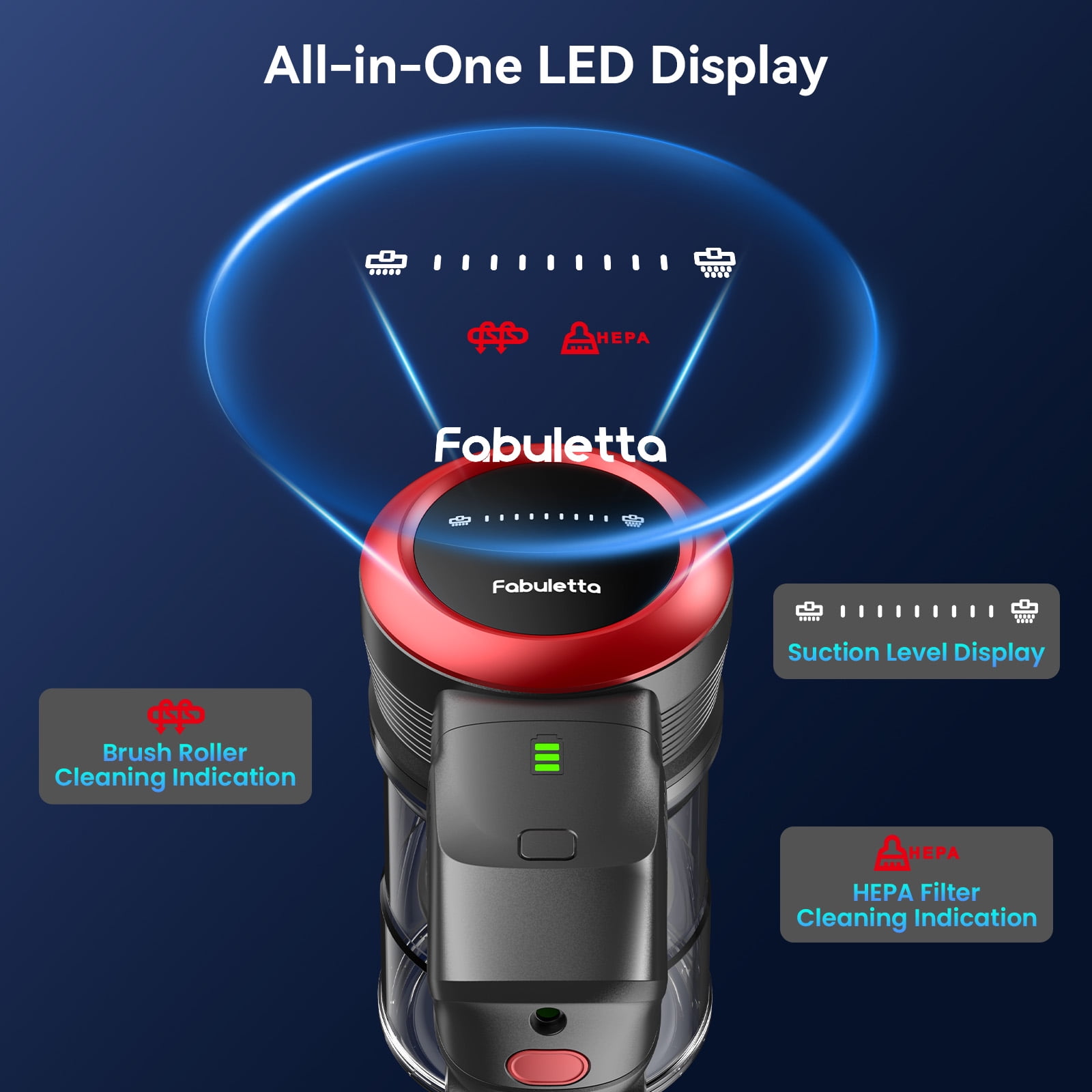 Lazyswan FABULETTA Cordless Vacuum Cleaner, 35KPa Powerful Suction, 50min Runtime, Self-Standing, Lightweight 3.5lbs, HEPA Filtration, for Pet Hair/Hardwood Floor/Carpet