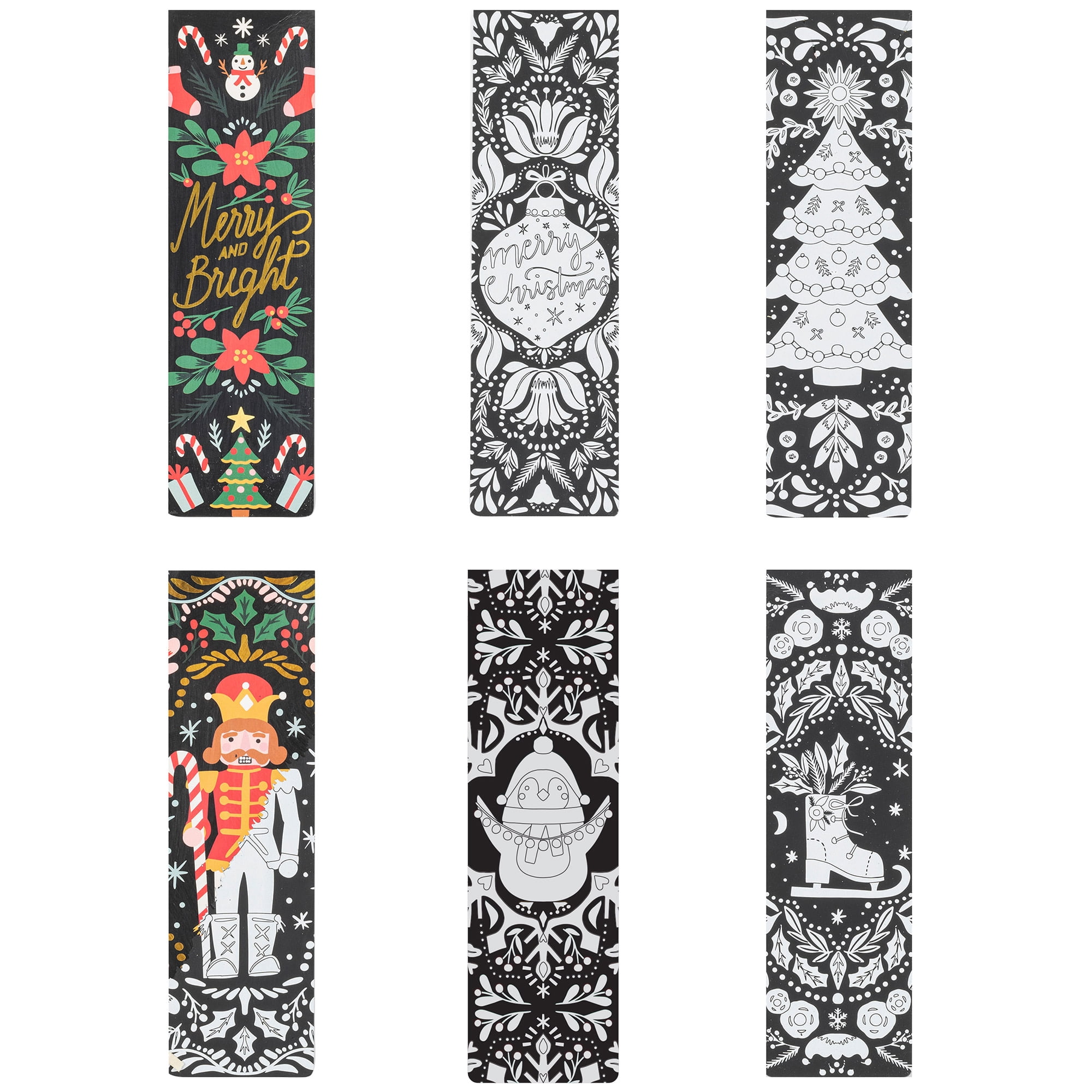Brea Reese: Scratch Art Bookmark Kit - Penguin Buddy - 10 Holiday-Themed Bookmarks, Stylus, Metallic Accents, Guided Art, DIY Christmas Adult Craft