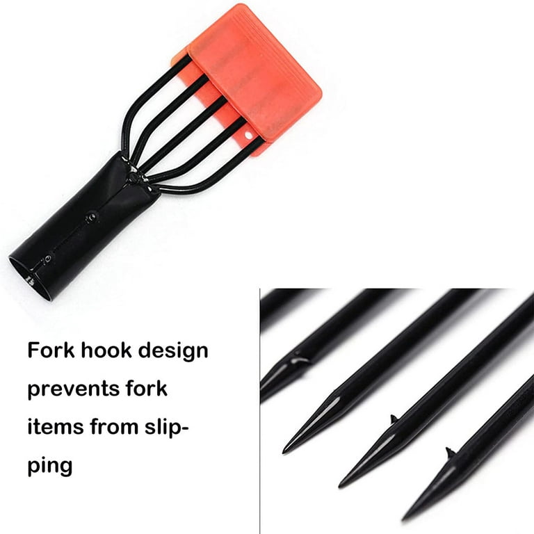 5 Tine Fish Spear Stainless Steel Barbed Fish Harpoons 5 Prong Spearhead  Fork Suitable for Ponds Rivers Lakes 