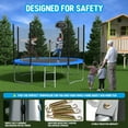 thumbnail image 3 of Outdoor Trampoline for Kids, Seizeen 12FT Kids Trampoline W/ Enclosure Net, Heavy-duty Rebounder Trampoline with Basketball Hoop, Ladder, Upgraded 4-W Support, 3 of 9