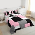 thumbnail image 3 of Castle Fairy Vintage Square Queen Comforter Set,Minimalism Geometric Bedding Comforter Set, 3 of 8