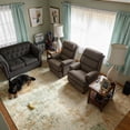 thumbnail image 5 of Toyoso Natural 9x12 Extra Large Area Rug - Sage Green & Gold Abstract Silicone Carpet, Earthy Watercolor Design, Washable Rug for Open Concept Floor Plans & Large Dining Rooms, 5 of 9