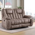 thumbnail image 6 of Bonzy Home Extra Wide Loveseat Recliner with Hidden Cup Holders, Overstuffed 2-Seat Manual Reclining Sofa, Brown, 6 of 8