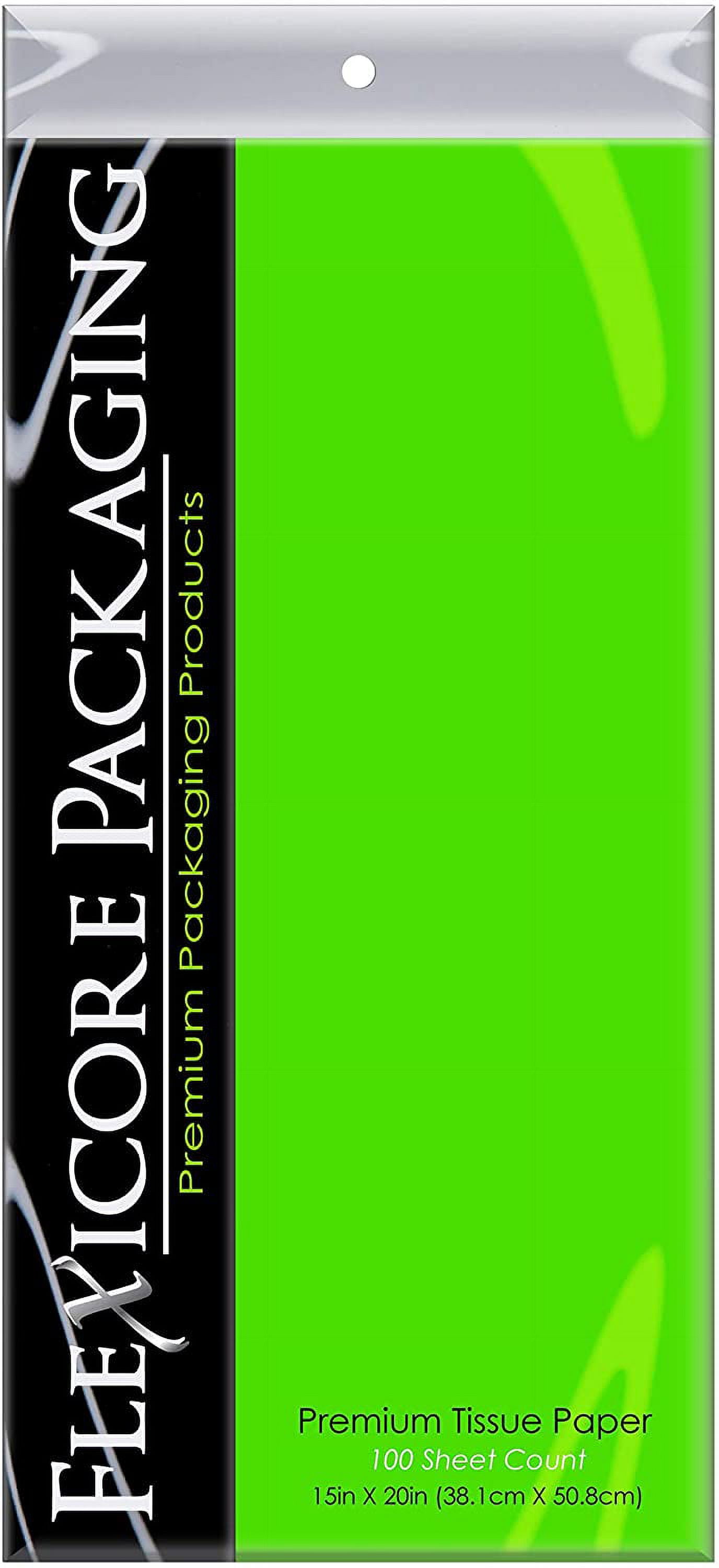Flexicore Packaging| Gift Wrap Tissue Paper|15x20|100 Count (Lime Green,  100 Sheets)