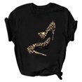 thumbnail image 3 of Puntoco - Blusa informal de manga corta con estampado de tacones altos para mujer Puntoco Puntoco-2963, 3 of 4