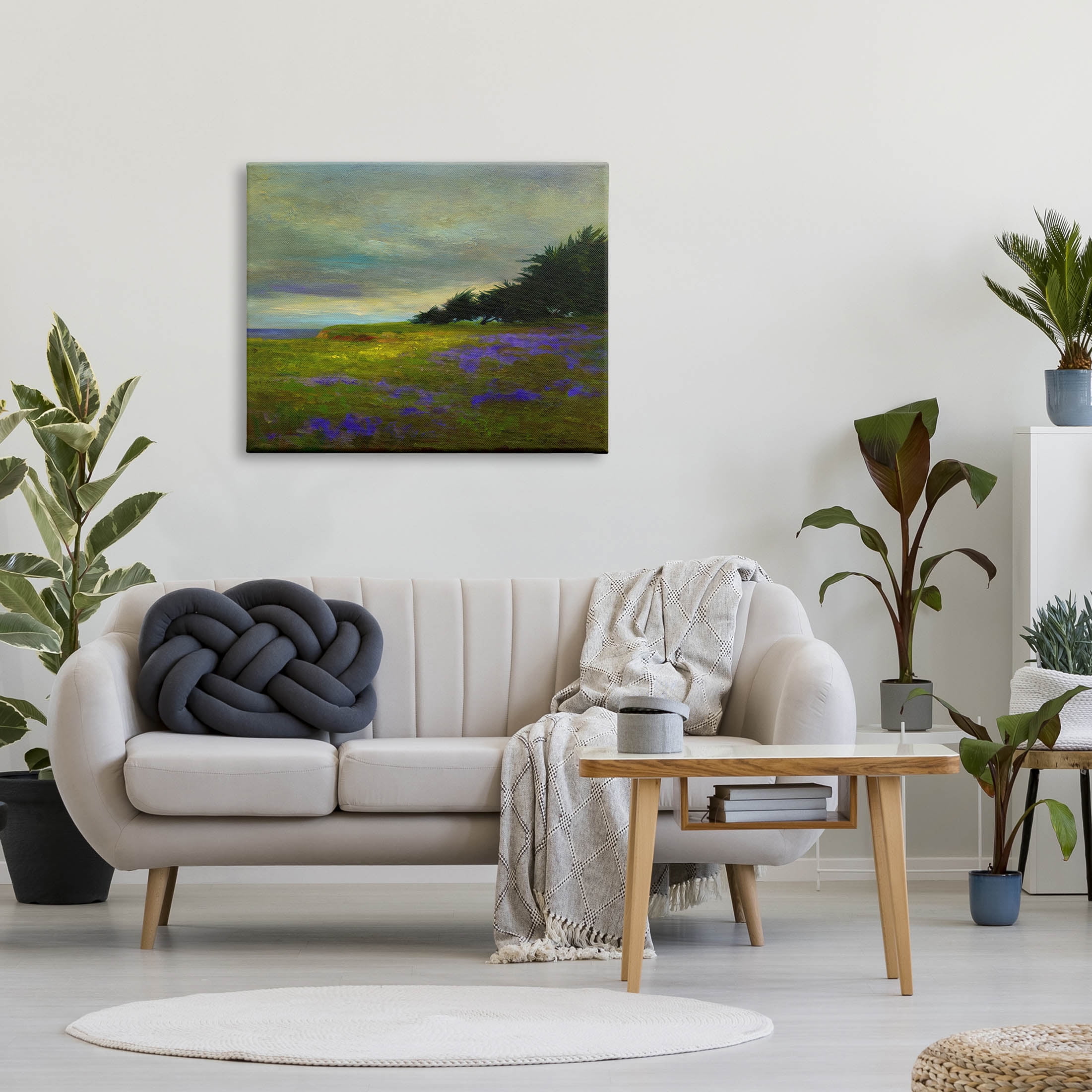 Stupell Industries Seaside Purple Meadow Flowers Painting Gallery Wrapped Canvas Print Wall Art, Design by Sheila Finch