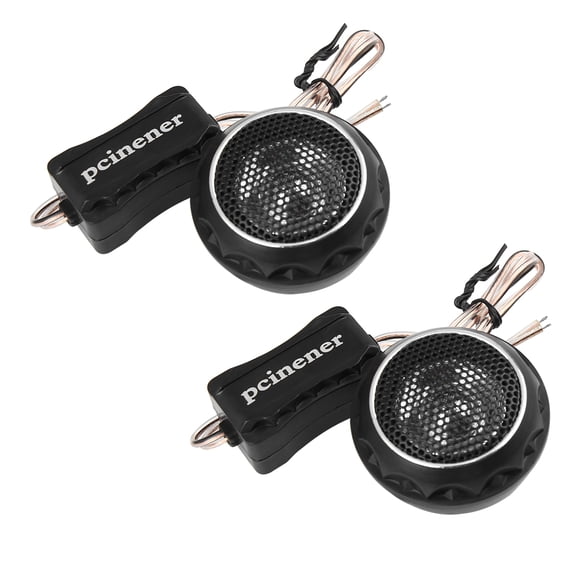 Altavoz De Agudos De Audio De Música Para Coche Con Cúpula Universal Negra 2Pcs