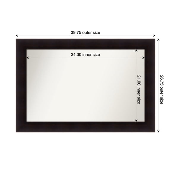 Amanti Art Custom Wall and Bathroom Mirror (26.75 x 39.75 in.), Portico Espresso Frame
