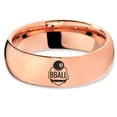 thumbnail image 2 of Tungsten 8-ball ring Band Ring 7mm Men Women Comfort Fit 18k Rose Gold Dome Polished, 2 of 4