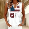 thumbnail image 2 of Fewfanhot Women's 4th of July 250th Anniversary American Flag Print Tank Top, Halter O-Ring Neck Sleeveless Patriotic Star Stripe Blouse, Casual Summer Vest, S-3XL, 2 of 7