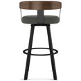 thumbnail image 3 of Amisco Lars 26 In. Counter Stool - Charcoal Grey Polyester / Black Metal / Brown Wood, 3 of 9