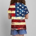 thumbnail image 4 of MKOSPLRT Red White and Blue Shirts for Girl 3-14 Years Vintage American Flag Shirts Short Sleeve Crew Neck Cute Tees Back to School Shirts, 4 of 6