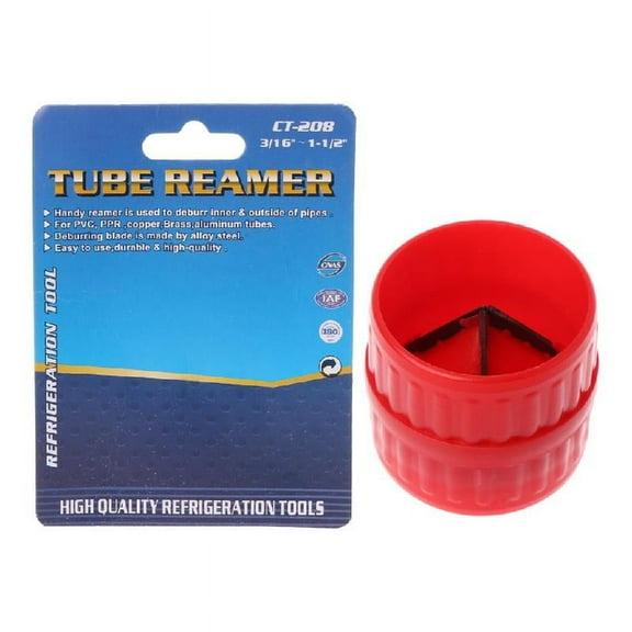 Red Tube Deburring Reamer Tubing Chamfer Tool 1/8” to1 1/2” Inner-Outer Reamer for PVC PPR Copper Brass Aluminum Pipes
