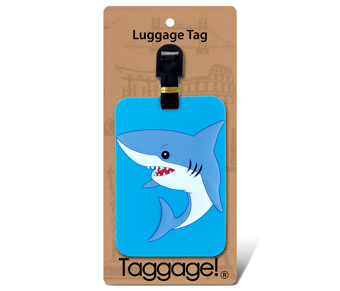 Types-of-Sharks Printed?Leather Luggage Tag & Bag Tag With Privacy Cover 4 Kinds Of Specifications 