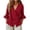 Hot Pink, variant on Annhoo Wrap Top for Women Cross-Deep V Neck Side Tie Knot Flared Ruffle 3/4 Sleeve Irregular Hem Dressy Vacation Top