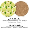 thumbnail image 6 of SKYSONIC Round Drink Coasters 6 Pcs Funny Llama and Cactus Absorbent Ceramic Coaster with Cork Base for Coffee Cups for Home Decor, 6 of 6